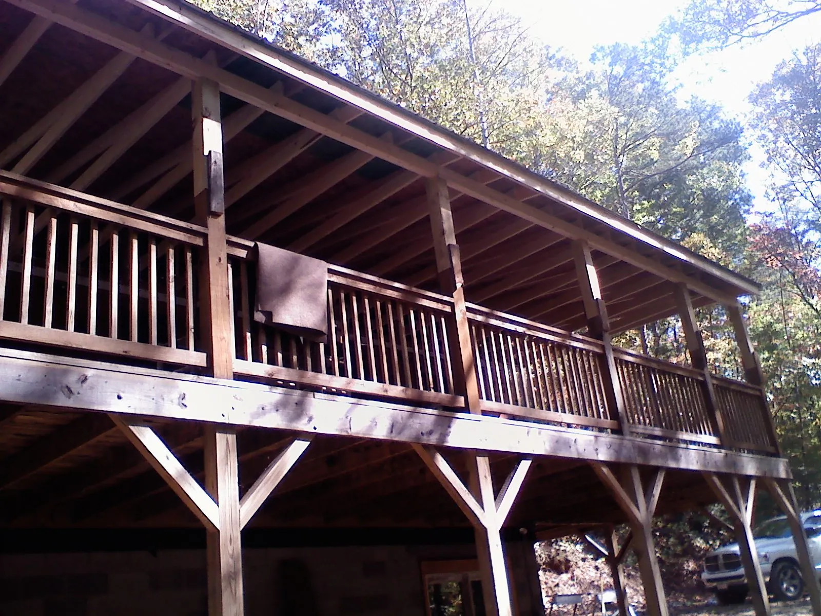 Timber framing under a new elevated porch and deck — Roof Leak Repair in Nicholls by Roofing Brothers